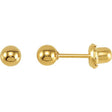 24K Gold-Plated Stainless Steel Ball Stud Piercing Earrings