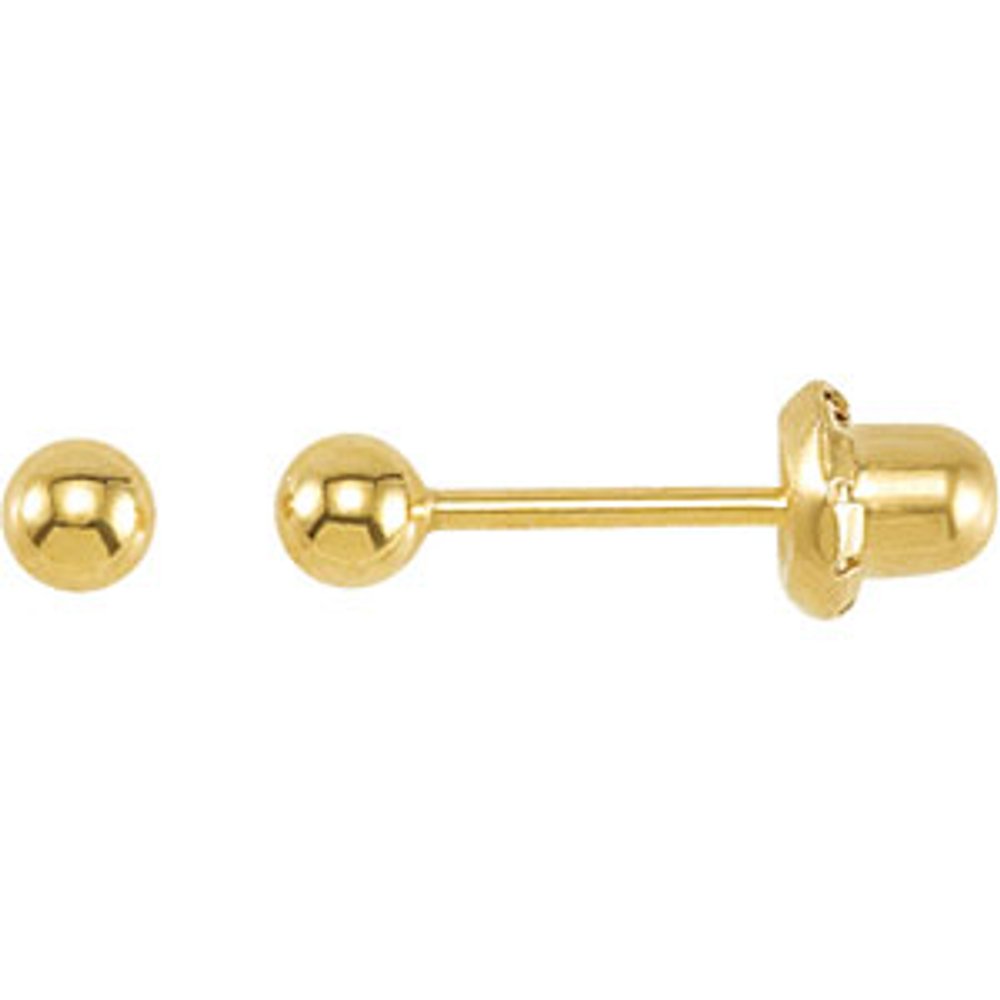 24K Gold-Plated Stainless Steel Ball Stud Piercing Earrings