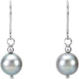 Sterling Silver Cultured Gray Freshwater Pearl Earrings