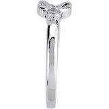 14K White Gold .06 CTW Natural Diamond Knot Ring 