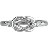 14K White .06 CTW Natural Diamond Knot Ring