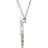 14K White 1/6 CTW Natural Diamond Fleur De Lis 16" Necklace