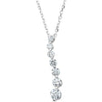 14K White Gold 1/2 CTW Natural Diamond Journey 18" Necklace