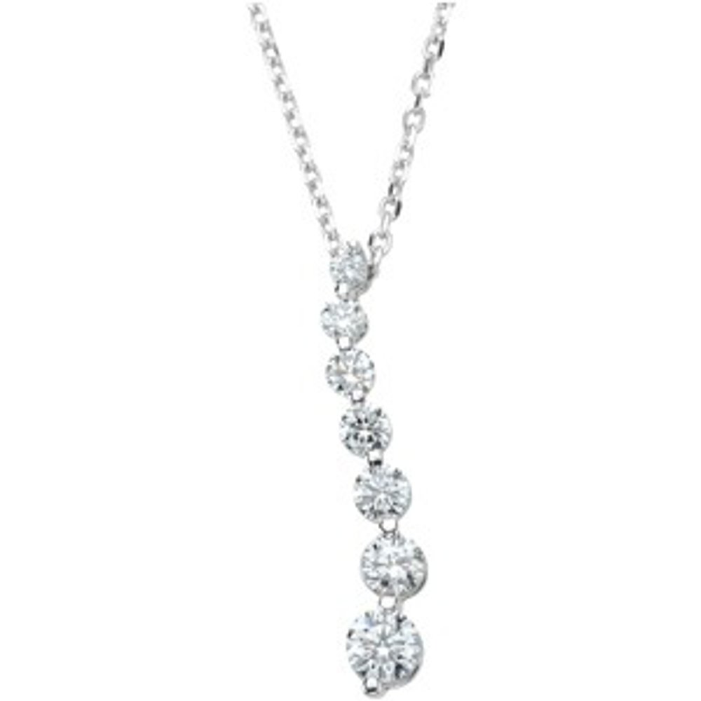 14K White Gold 1/2 CTW Natural Diamond Journey 18" Necklace