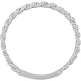 14K White 2 mm Twisted Rope Band