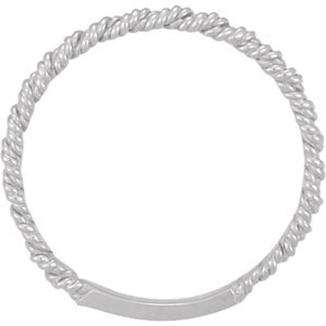 14K White 2 mm Twisted Rope Band