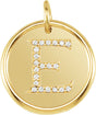 14K Yellow .08 CTW Natural Diamond Posh Mommy® Initial E Pendant