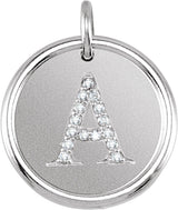 14K White Gold .08 CTW Natural Diamond Posh Mommy® Initial A Pendant