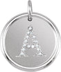 14K White Gold .08 CTW Natural Diamond Posh Mommy® Initial A Pendant