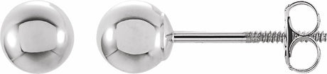 14K White 4 mm Ball Stud Earrings