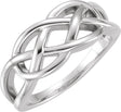 14K White 9 mm Criss-Cross Ring