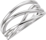 14K White Gold Criss-Cross Ring