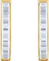 14K Yellow 1/2 CTW Natural Diamond Baguette Bar Earrings