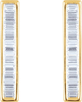 14K Yellow Gold 1/2 CTW Natural Diamond Baguette Bar Earrings