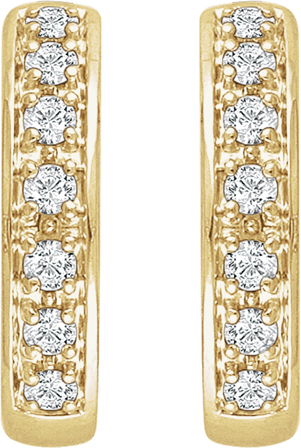14K Yellow 1/3 CTW Natural Diamond Hinged 15.8 mm Hoop Earring