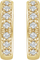14K Yellow 1/3 CTW Natural Diamond Hinged 15.8 mm Hoop Earring