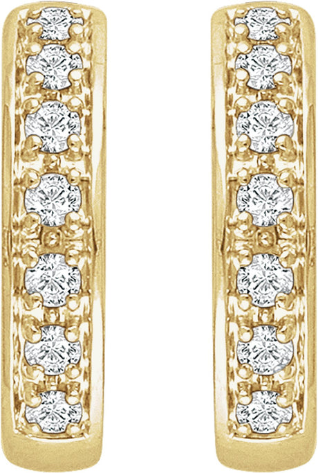 14K Yellow 1/3 CTW Natural Diamond Hinged 15.8 mm Hoop Earring