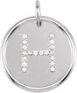 Sterling Silver .07 CTW Natural Diamond Posh Mommy® Initial H Pendant