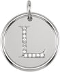 Sterling Silver .04 CTW Natural Diamond Posh Mommy® Initial L Pendant