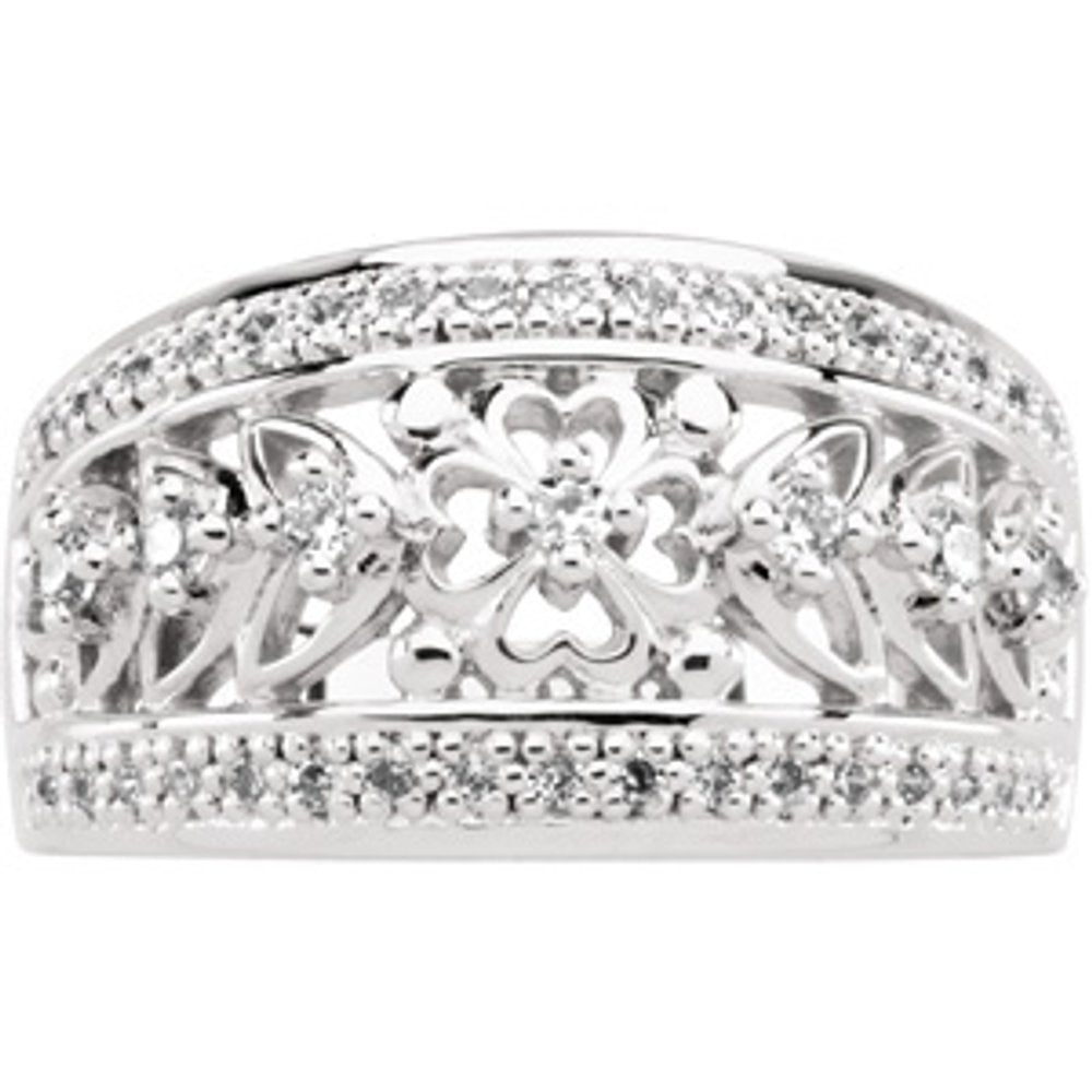 14K White 1/3 CTW Natural Diamond Anniversary Band