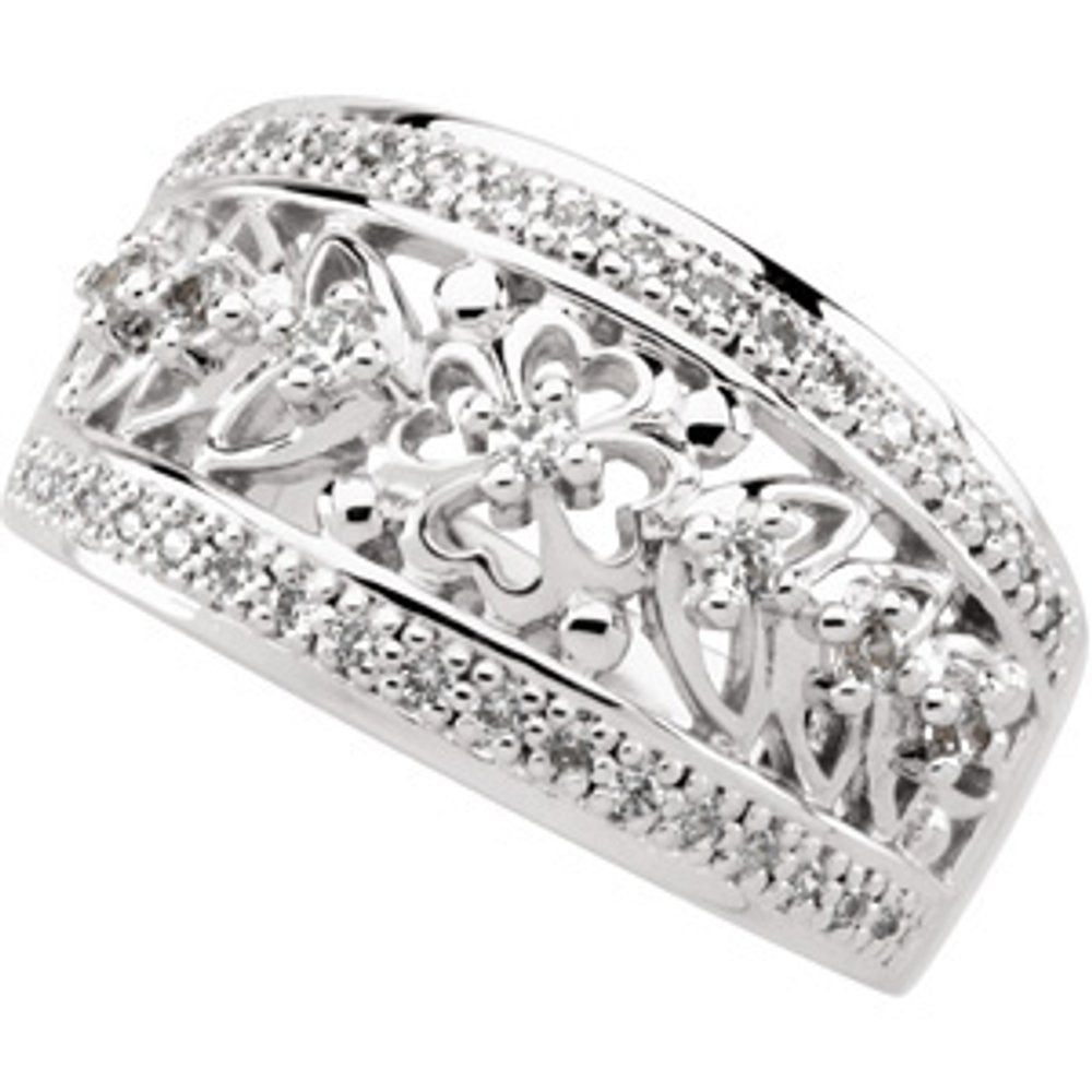 14K White 1/3 CTW Natural Diamond Anniversary Band