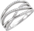 14K White Gold 1/5 CTW Natural Diamond Criss-Cross Ring