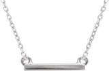 Sterling Silver Petite Bar 16-18" Necklace