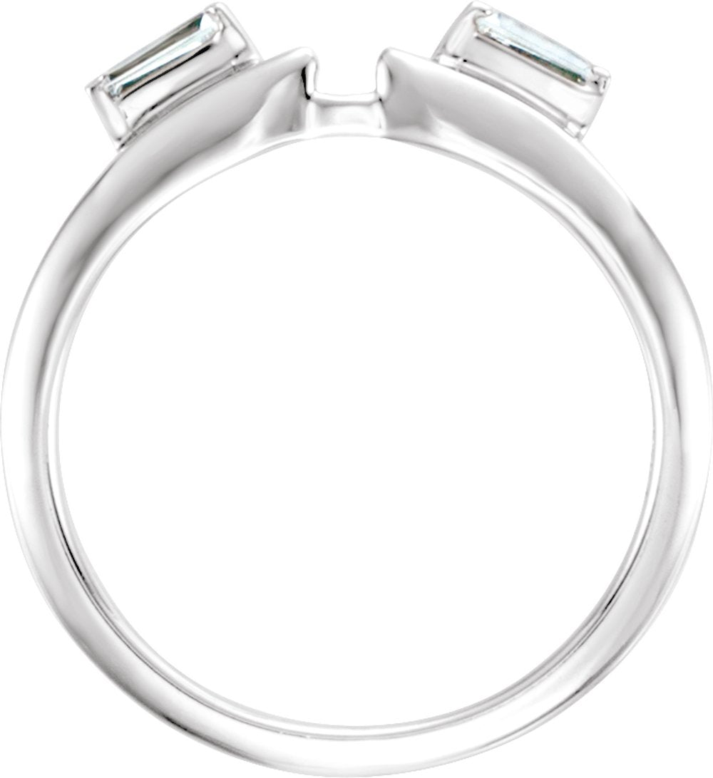 14K White Gold 1/10 CTW Natural Diamond Wrap-Style Enhancer