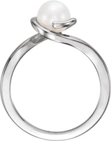 Sterling Silver Cultured White Freshwater Pearl Ring