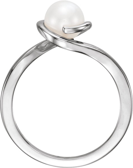 Sterling Silver Cultured White Freshwater Pearl Ring
