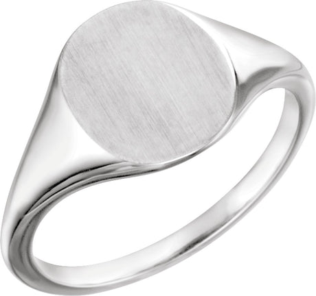 Sterling Silver 13x11 mm Oval Signet Ring