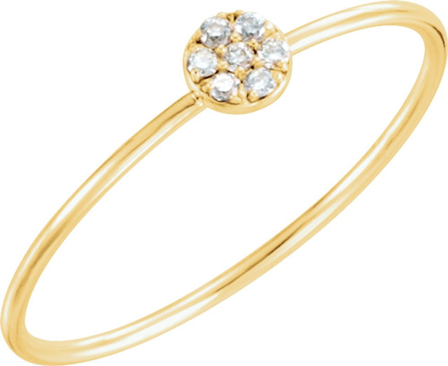 14K Yellow .04 CTW Natural Diamond Petite Cluster Ring