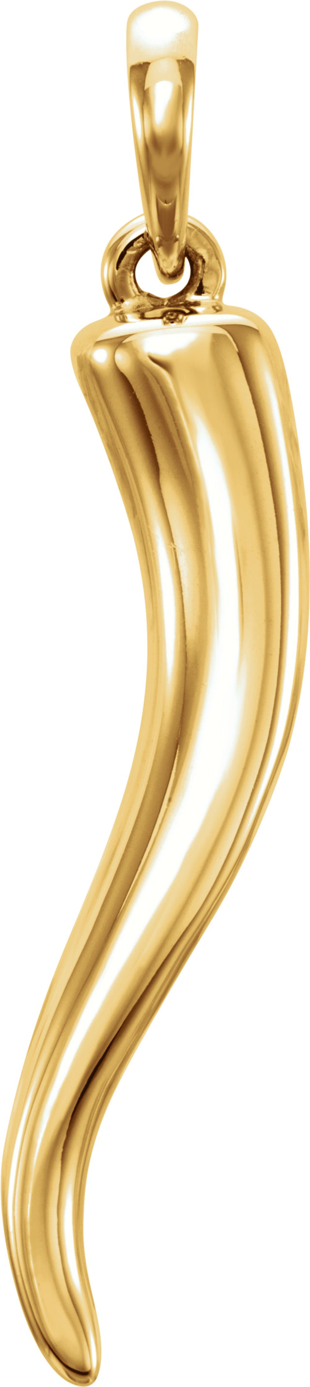 14K Yellow Gold Italian Horn Pendant