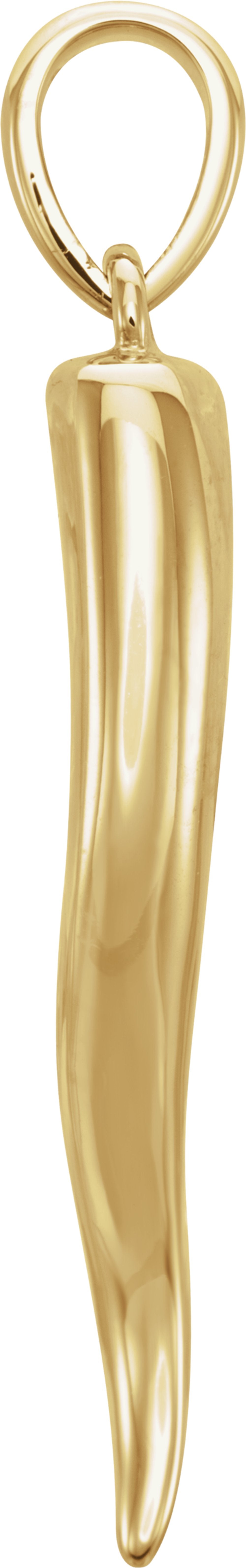 14K Yellow Gold Italian Horn Pendant