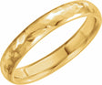 14K Yellow 4 mm Half Round Hammered Band Size 8