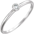 14K White .06 CT Natural Diamond Bezel-Set Ring