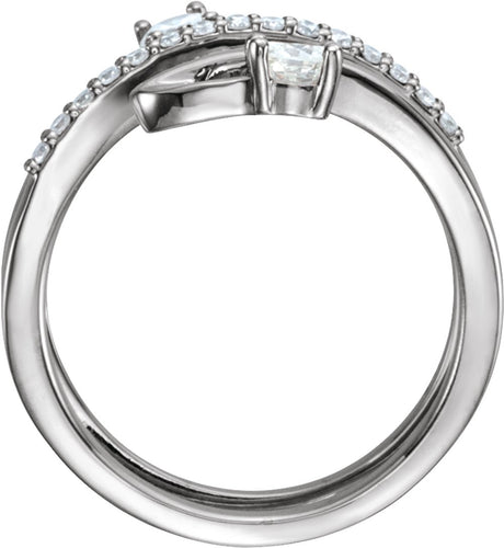 14K White Gold 1/2 CTW Natural Diamond Freeform Ring
