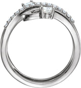 14K White Gold 1/2 CTW Natural Diamond Freeform Ring