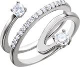 14K White Gold 1/2 CTW Natural Diamond Freeform Ring