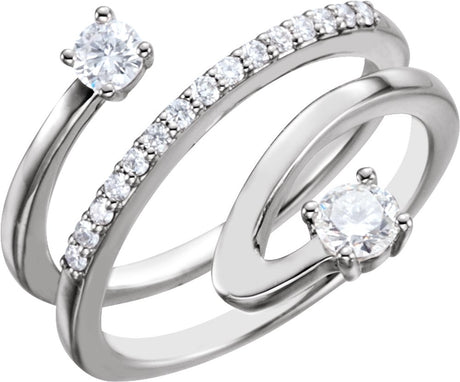 14K White Gold 1/2 CTW Natural Diamond Freeform Ring