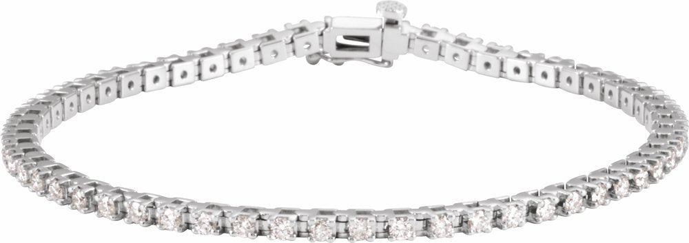 14K White 2 1/4 CTW Lab-Grown Diamond Line 7 1/4" Bracelet