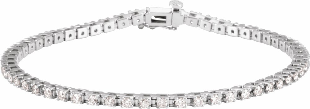 14K White Gold 2 1/4 CTW Lab-Grown Diamond Line 7 1/4" Bracelet