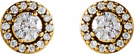 14K Yellow 1/4 CTW Natural Diamond Halo-Style Earrings