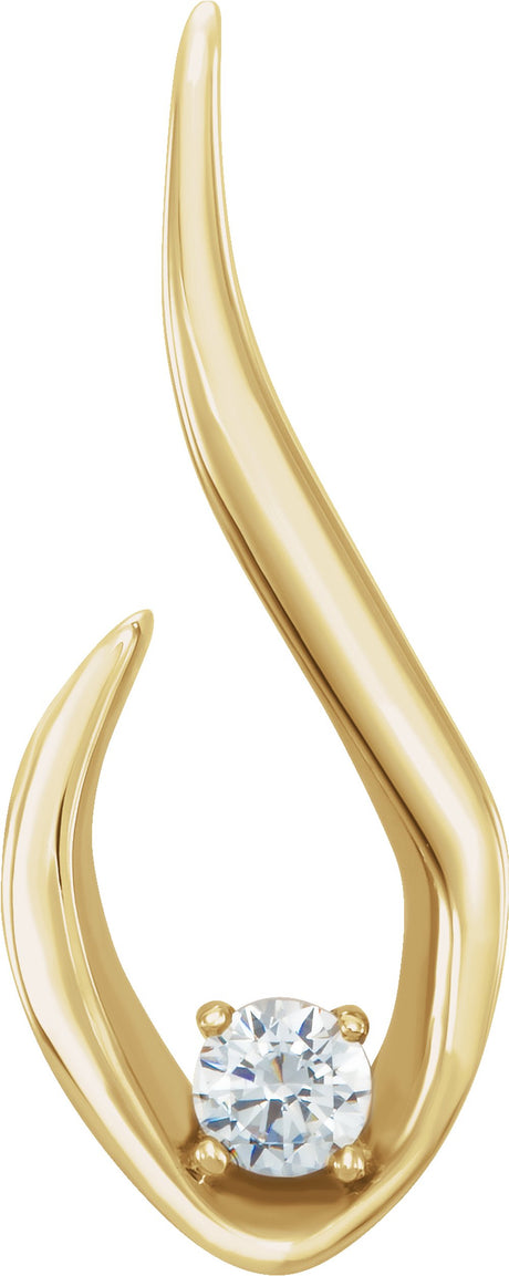 14K Yellow Gold 1/4 CTW Natural Diamond Freeform Pendant 