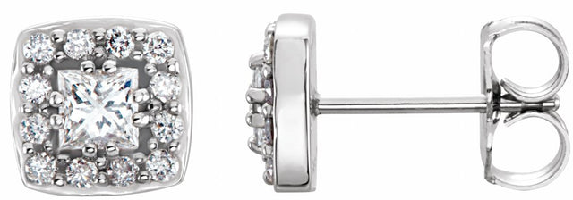 14K White Gold 1/2 CTW Natural Diamond Earrings
