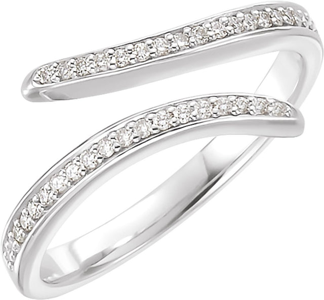 14K White 1/8 CTW Natural Diamond Ring