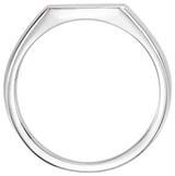 14K White Gold 15x12 mm Rectangle Signet Ring