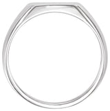 14K White Gold 13x12 mm Rectangle Signet Ring