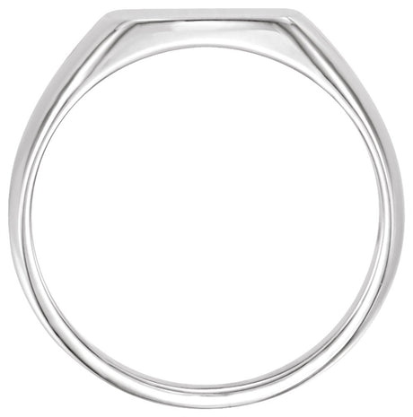 14K White Gold 13x12 mm Rectangle Signet Ring