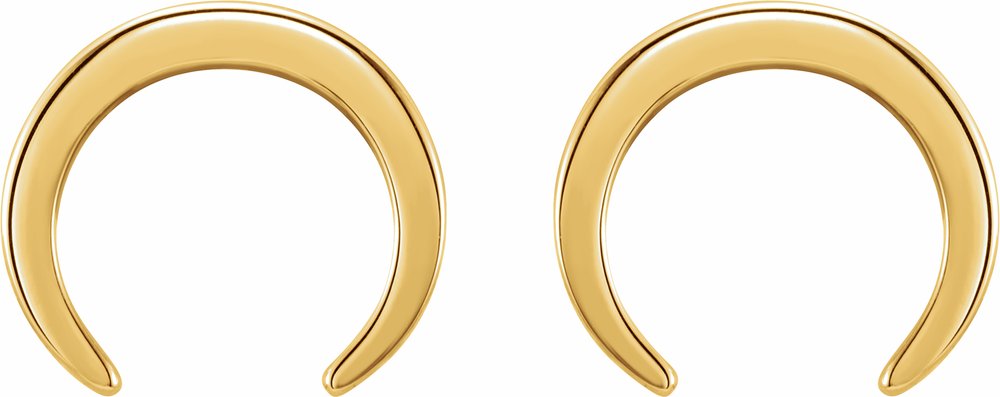 14K Yellow Crescent Earrings